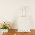 Białe, organiczne, prostokątne torby wielokrotnego użytku na zamówienie